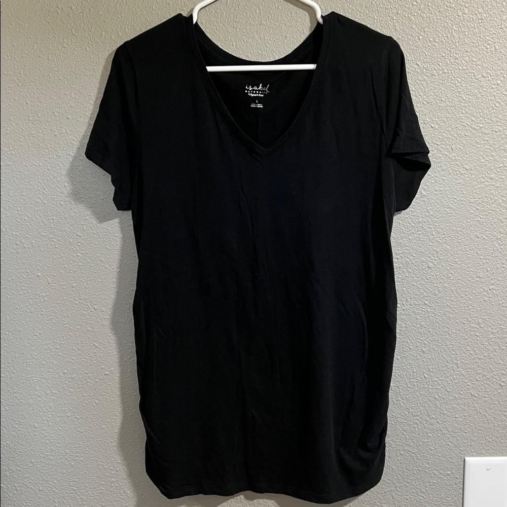 Maternity Black V-Neck T-Shirt